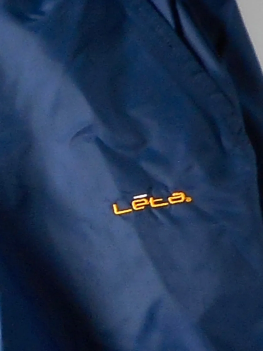 VTG 90s LETA Navy Blue Mens Sz L Nylon Wind Track Pants Lined Zipper Lower Leg